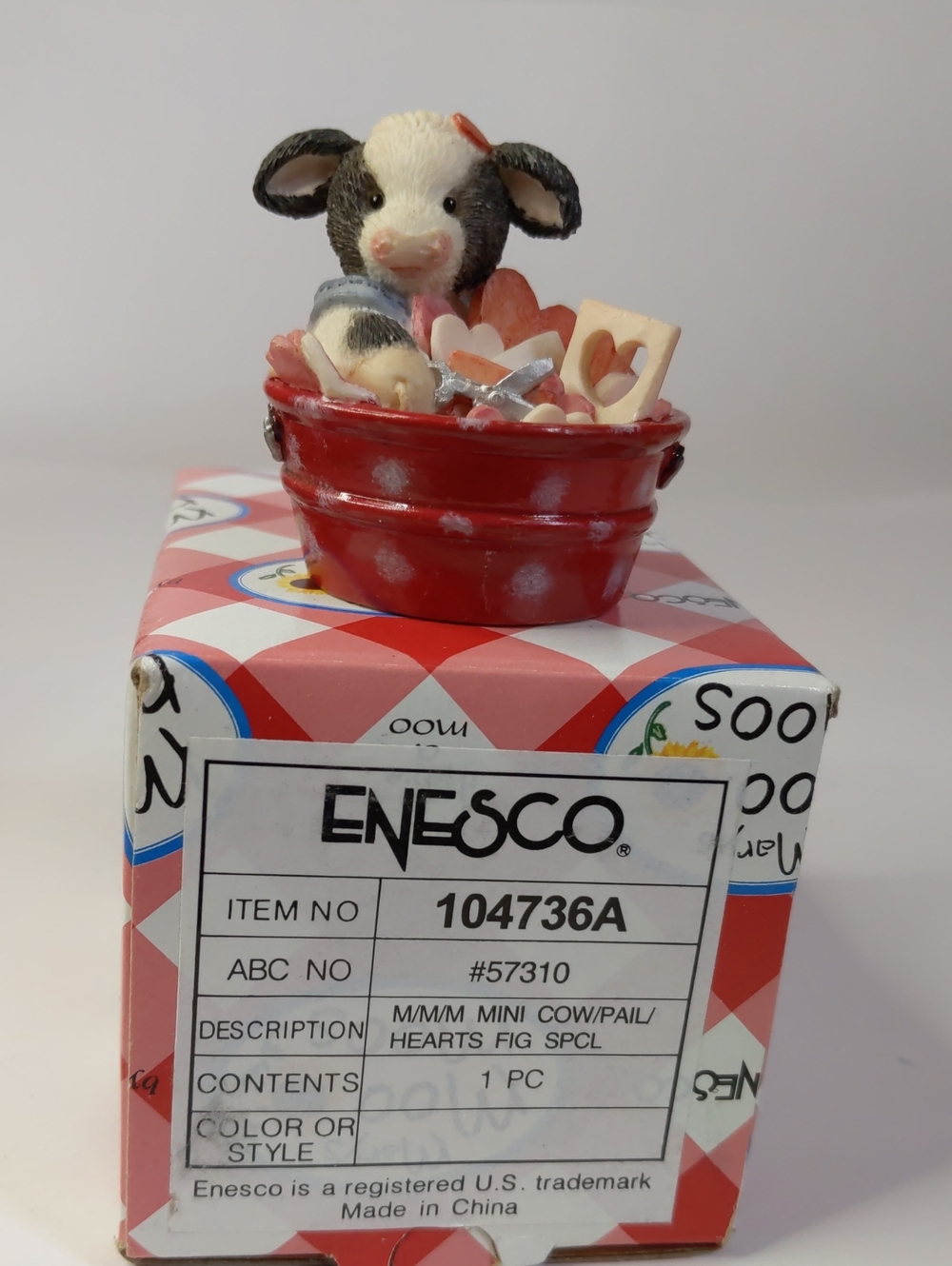 Vintage Enesco Mary's Moo Moos 'Ibam In Love With Moo' Figurine